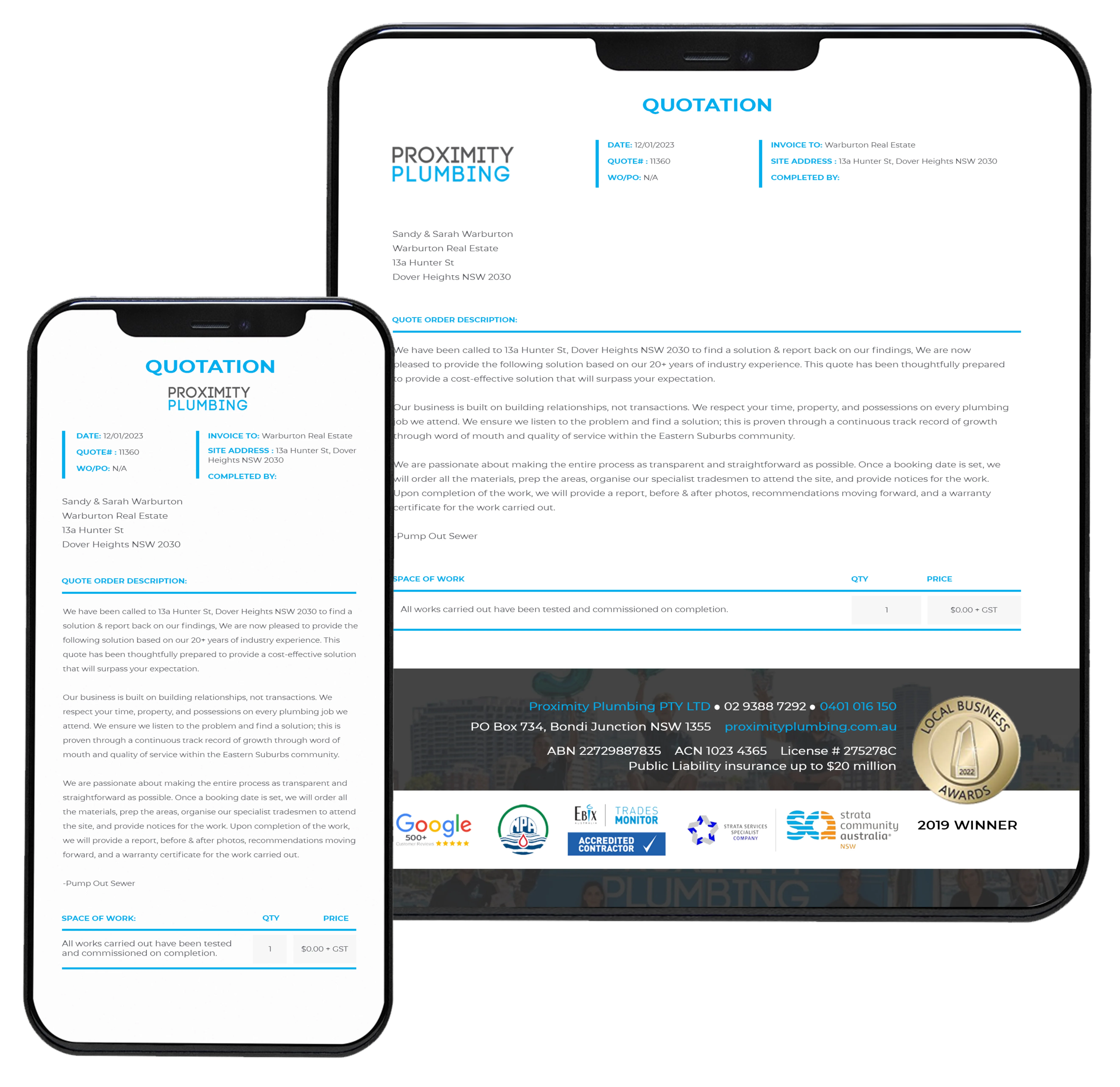 Your Plumbing Service Report
